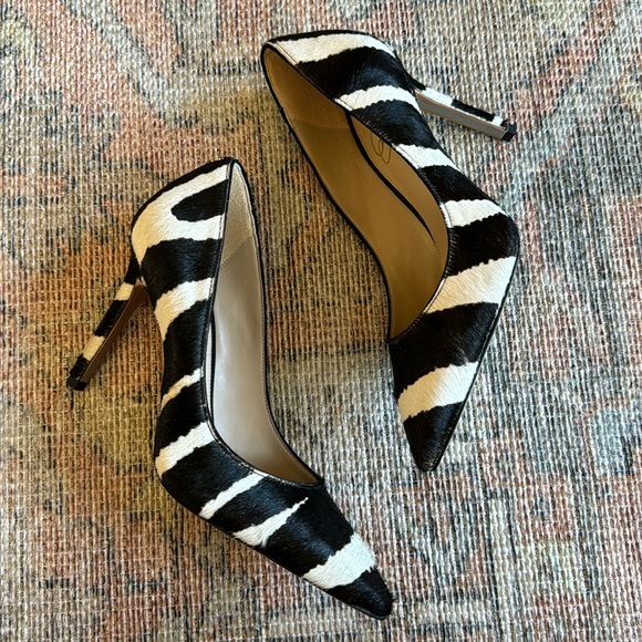 🆕 Sam Edelman Hazel Pointed Toe Pump Zebra Brahma - Picture 6 of 13